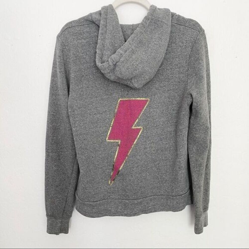 RARE Spiritual Gangster Bolt Fuchsia Gold Hoodie S